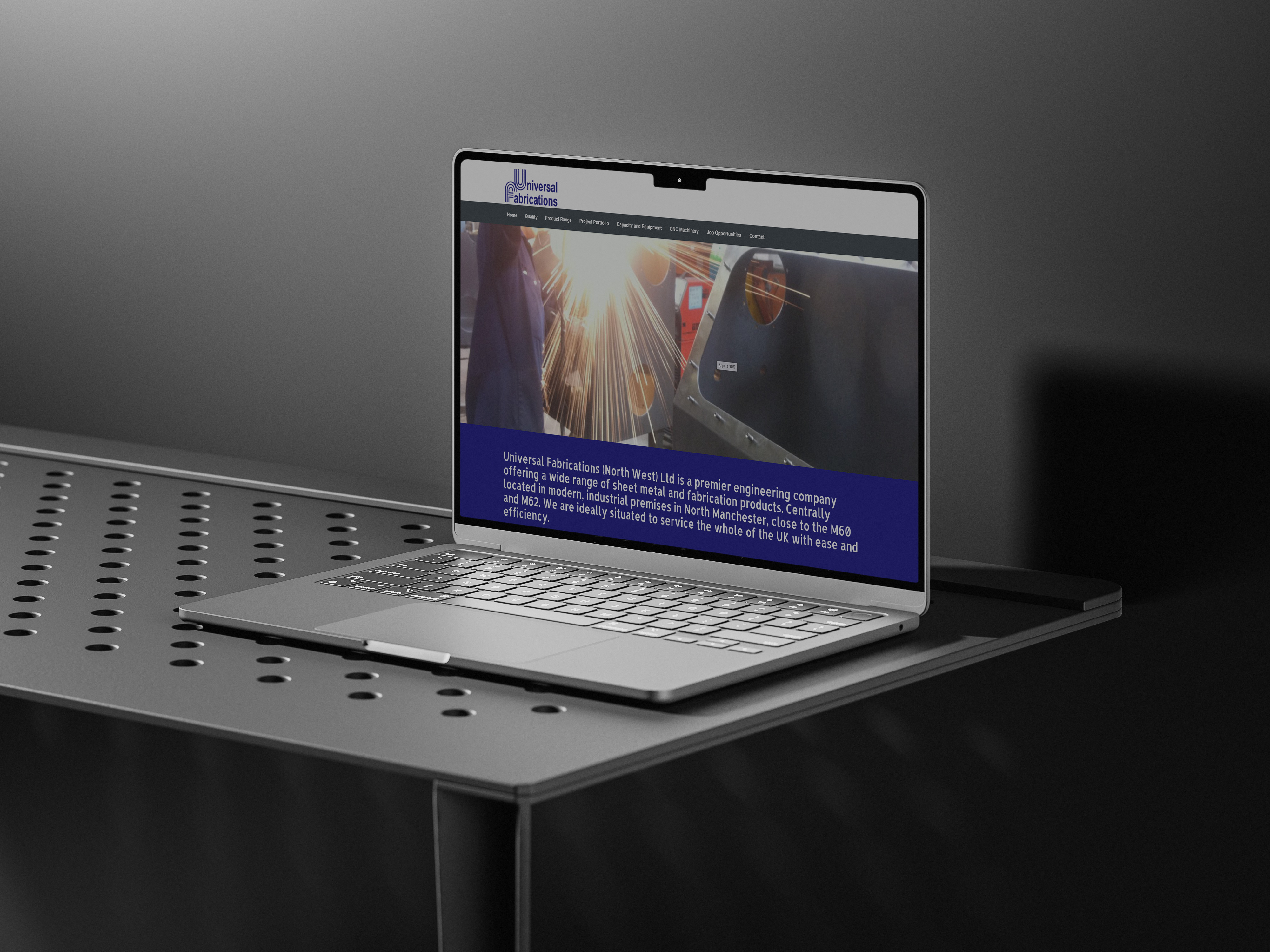 Universal Fabrications website redesign by GMCR Media